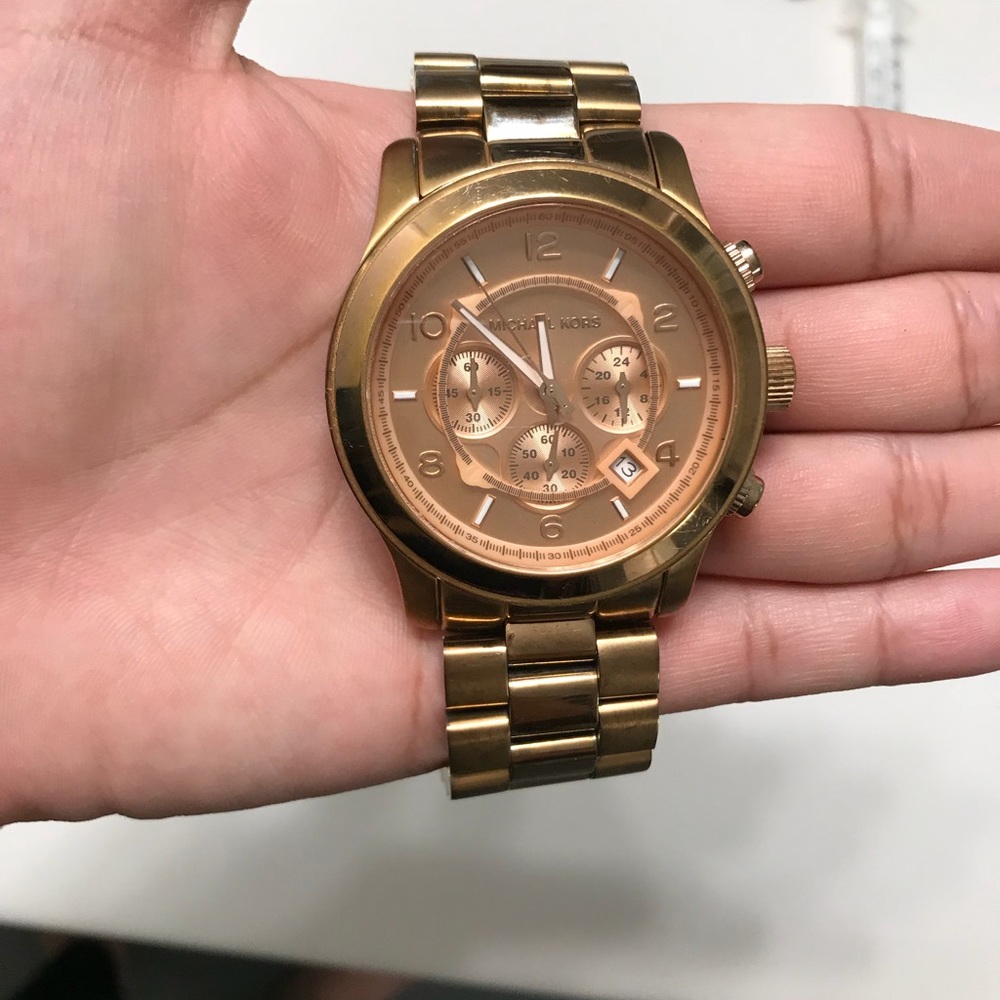 Gold large face Michael Kors watch